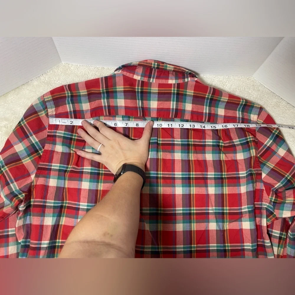 J. Crew Red and Green Plaid Casual Shirt